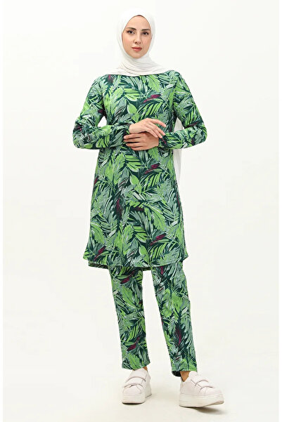 sefamerve Ελαστικό χιτώνιο με πράσινο σχέδιο - 8631-01