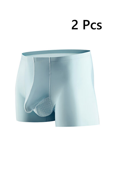 L&Wen 2Pcs Men's Underwear Bullet Separation High Elastic Ice Silk Thin Secti...