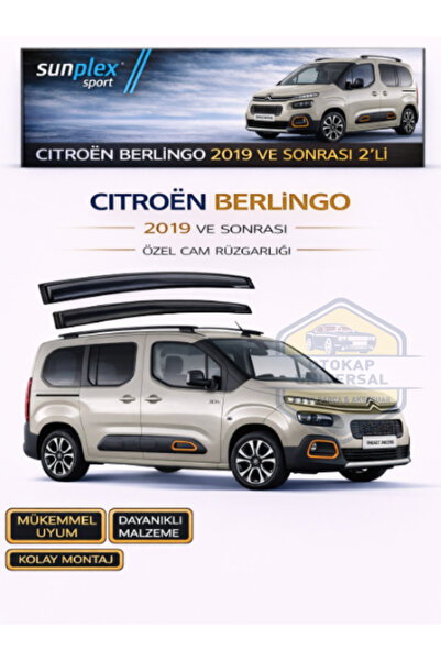 SUNPLEX Citroen Berlingo 2019 - 2026 Cam Rüzgarlığı Takım 2'li Takım Rüzgar K...