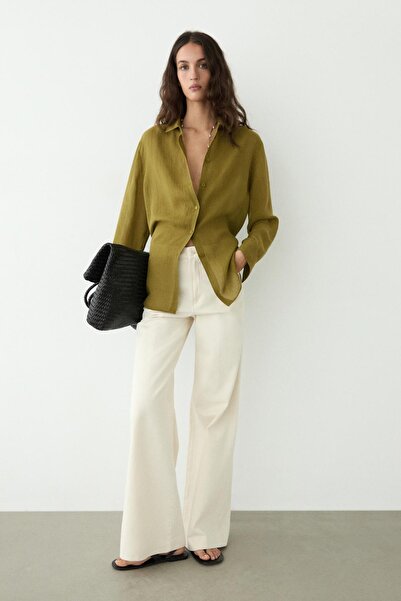 Massimo Dutti Yakalı dökümlü gömlek