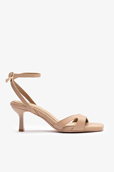 Louis Cardy Sofia Nude Leather Women's Heeled Shoes