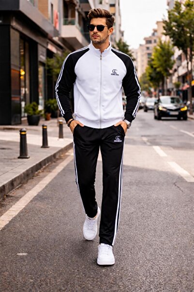 grand coco Ανδρικό σετ φόρμας από χτενισμένο βαμβακερό ύφασμα με 2 κλωστές, φ...