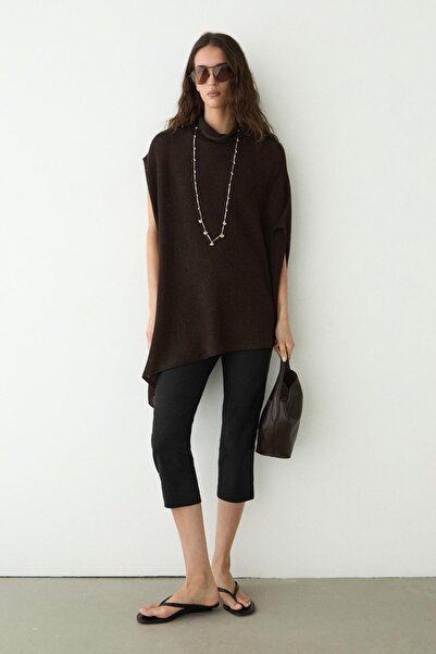 Massimo Dutti Pamuk karışımlı triko panço