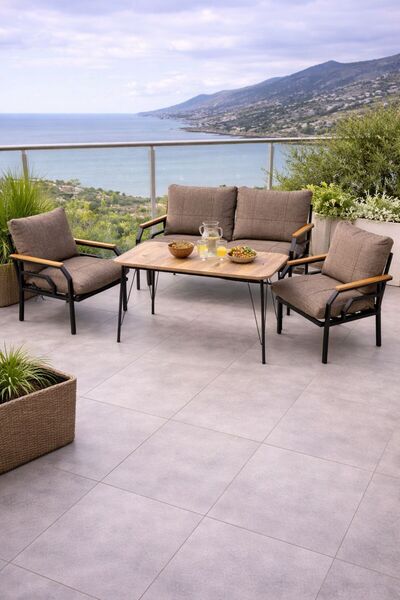 Dekoport Kutay Bahçe, Balkon, Çay Seti Koltuk Takımı, Metal Kanepe Güneşe Day...