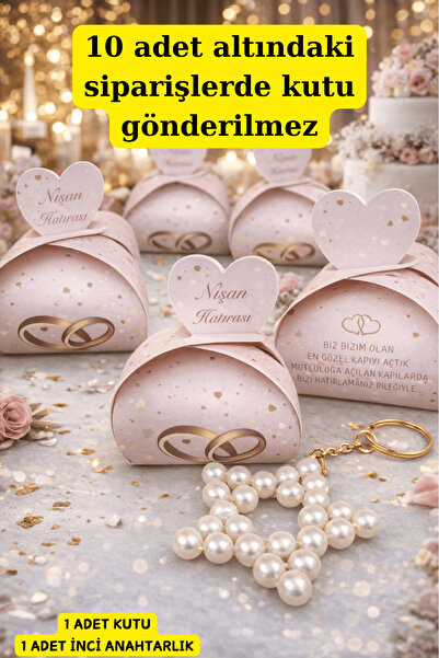 Emtory Home Nişan Konsept | Özel Kutulu İnci Yıldız Anahtarlık - Nişan Hediye...