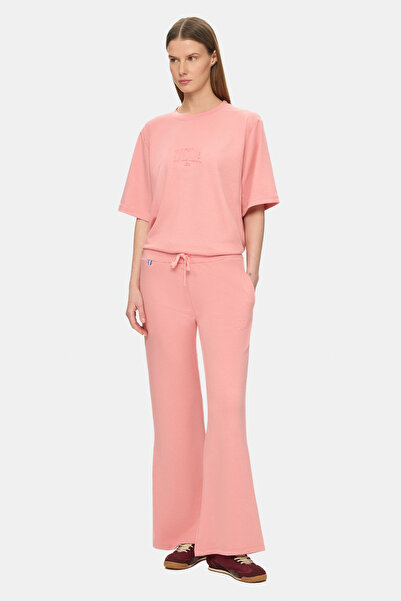 UCLA URANIA Pembe İspanyol Paça Gofre Baskılı Yumuşak Dokulu Modal Kumaş Loos...