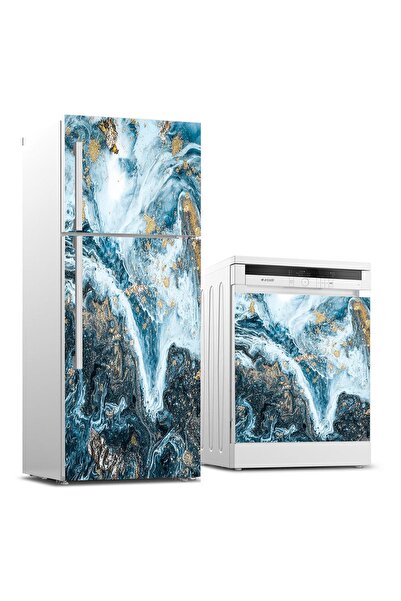 StickerArt Buzdolabı ve Bulaşık Makinası Beyaz Eşya Sticker Kaplama Soyut Mermer