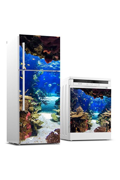 StickerArt Buzdolabı ve Bulaşık Makinası Beyaz Eşya Sticker Kaplama Denizaltı