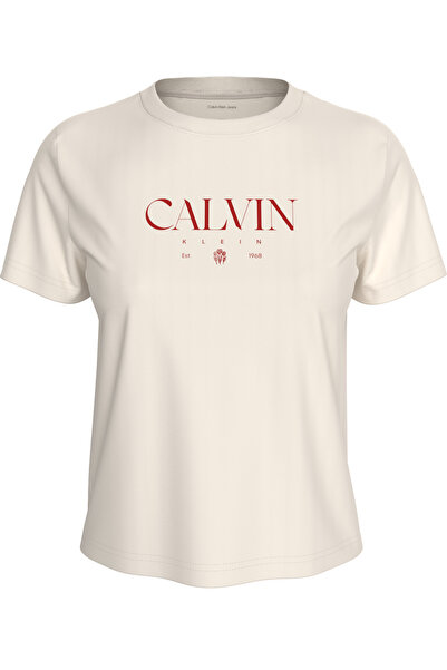 Calvin Klein تي شيرت نسائي بشعار العلامة التجارية Bbeyazz مناسب للاستخدام الي...