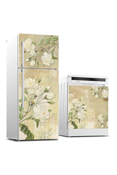 StickerArt Buzdolabı ve Bulaşık Makinası Beyaz Eşya Sticker Kaplama Kabartma ...