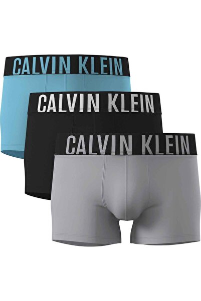 Calvin Klein بوكسر رجالي بشعار العلامة التجارية وشريط مطاطي متعدد الألوان منا...