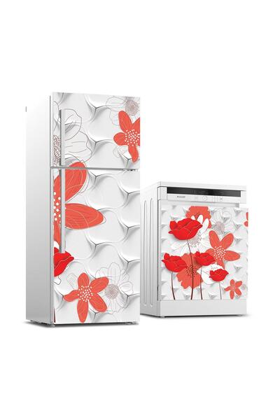 StickerArt Buzdolabı ve Bulaşık Makinası Beyaz Eşya Sticker Kaplama 3D Dekor ...