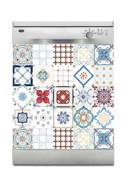 StickerArt Bulaşık Makinesi Sticker Kaplama Beyaz Eşya Kaplama Fayans-Desen