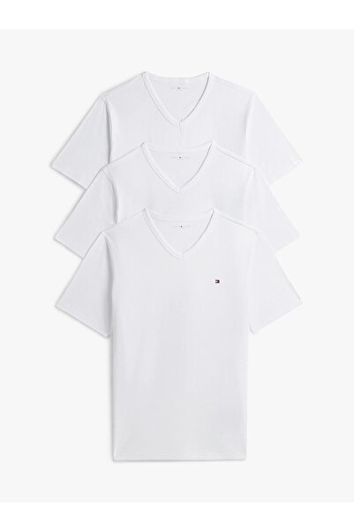 Tommy Hilfiger Men's Brand Logo White T-Shirt Suitable for Daily Use Um0Um038...