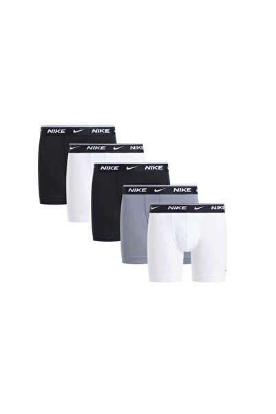 Nike Erkek Marka Logolu Elastik Bel Bantlı Beyaz-Gri-Siyah Boxer NQ00KE1296 XYO