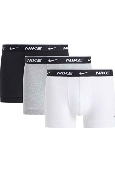 Nike Чоловічі повсякденні боксерські шорти з логотипом бренду біло-сіро-чорно...