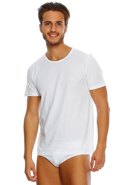 Eros 032 Ανδρικό βαμβακερό μπλουζάκι με λαιμόκοψη 2 τεμαχίων ES011522