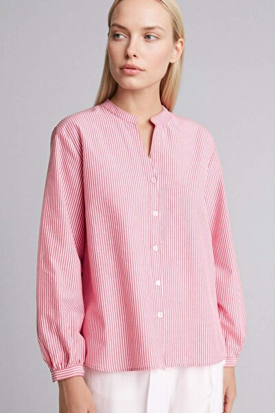 DeFacto Regular Fıt Bisiklet Yaka Poplin Uzun Kollu Gömlek H1230AX26SP