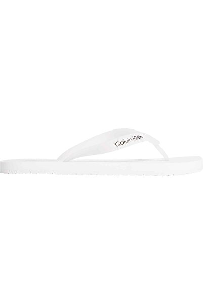 Calvin Klein Men's Brand Logo White Slippers Suitable for Daily Use Hm0Hm0210...