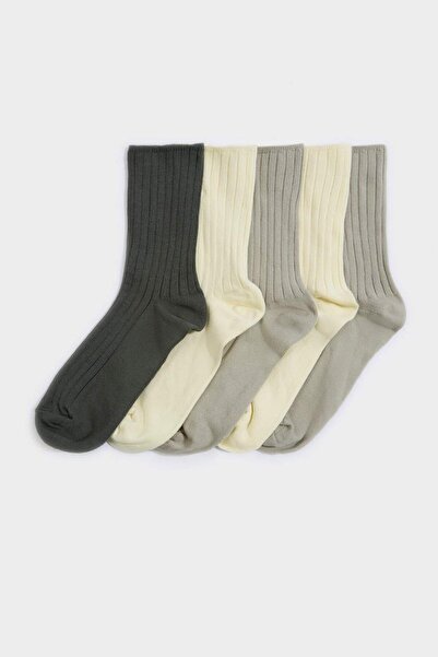 DeFacto Women's 5-Pack Cotton Long Socks G6853Axns