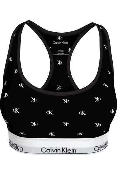 Calvin Klein Women's Brand Logo Black-White Logo Bra Suitable for Daily Use L...
