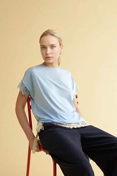 DeFacto Μπλουζάκι με λαιμόκοψη ποδηλάτου και κοντά μανίκια H0576AX26SP