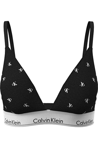 Calvin Klein حمالة صدر نسائية سوداء مبطنة بشكل خفيف على شكل مثلث