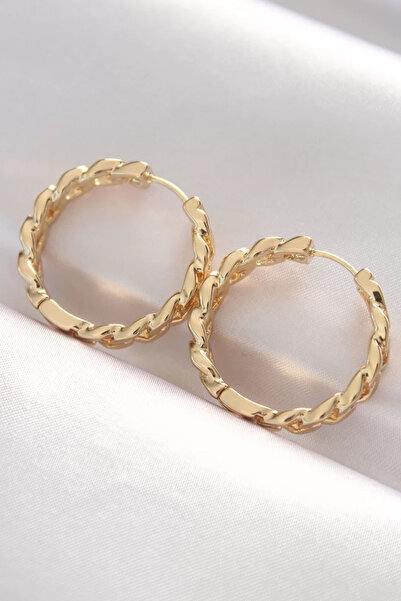 Skygo حلق على شكل سلسلة ذهبية اللون من النحاس - TJ-BKP8970