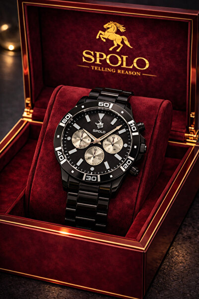 S.POLO Marka Su Geçirmez Erkek Kol Saati+bileklik