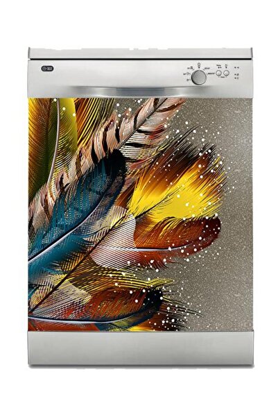 StickerArt Bulaşık Makinesi Sticker Kaplama Beyaz Eşya Kaplama Modern Tüy
