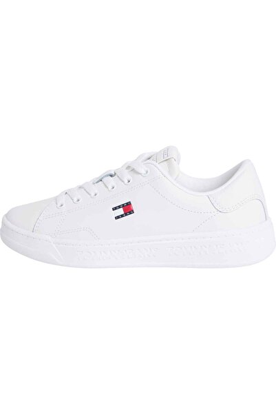 Tommy Hilfiger Pantofi sport alb1 pentru femei, cu logo-ul mărcii, potriviți ...