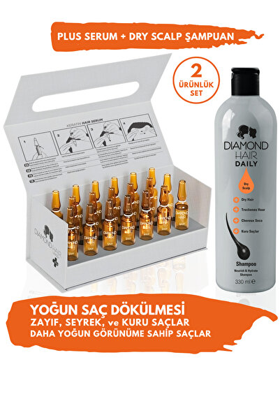 DIAMOND HAIR Dökülen ve Kuru Saç ve Saç Derisi İçin Yoğunlaştırıcı Saç Serumu...