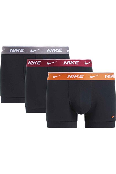 Nike Erkek Marka Logolu Günlük Kullanıma Uygun Turuncu-Kırmızı-Gri Boxer NQ00...