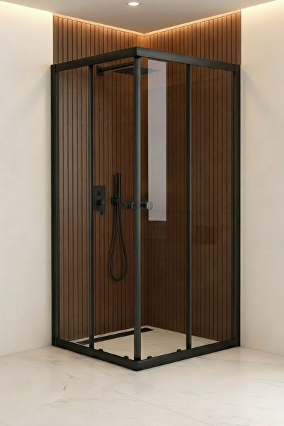 Durul Duşakabin Kare Siyah Profil Şeffaf Cam