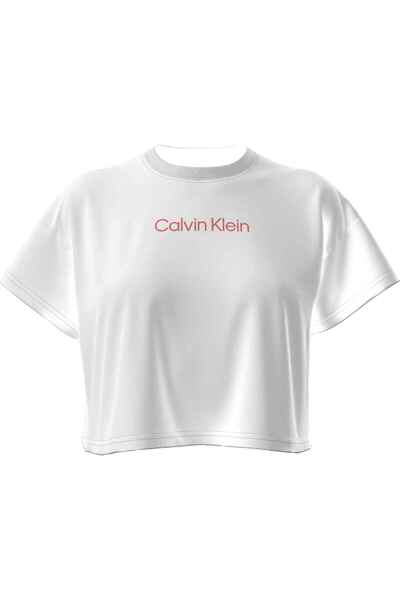 Calvin Klein Women's Brand Logo White T-Shirt Suitable for Daily Use Lv00Q612...