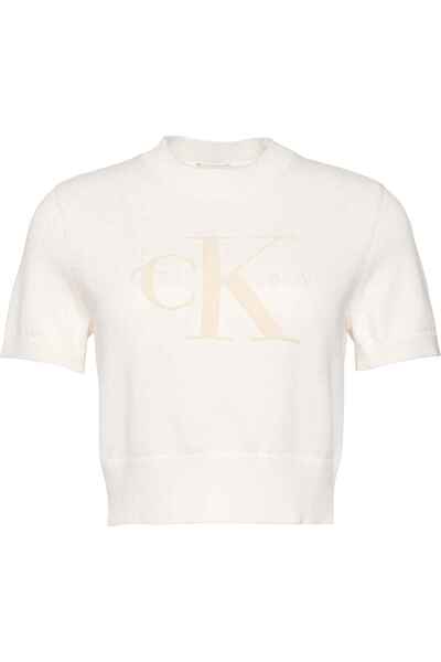 Calvin Klein Kadın Marka Logolu Günlük Kullanıma Uygun Bbeyazz Kazak LV044E30...