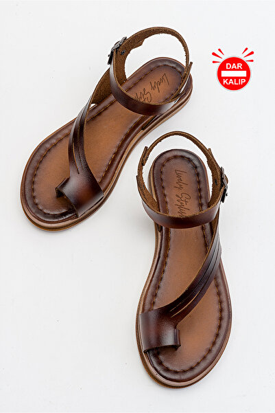 Lively Stylish Teta Deri Parmak Arası Bodrum Sandalet