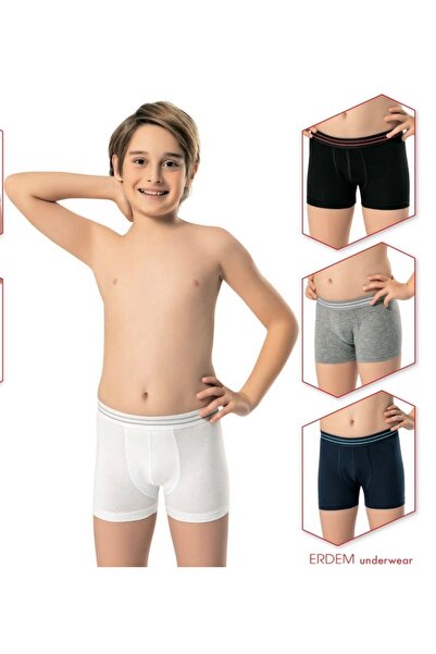 Erdem Erkek Çocuk Boxer Garson Boy 3 Lü Beli Çizgili