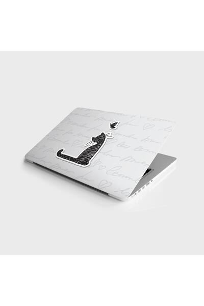 StickerArt Laptop Sticker Bilgisayar Notebook Pc Kaplama Etiketi Kedi Kelebek