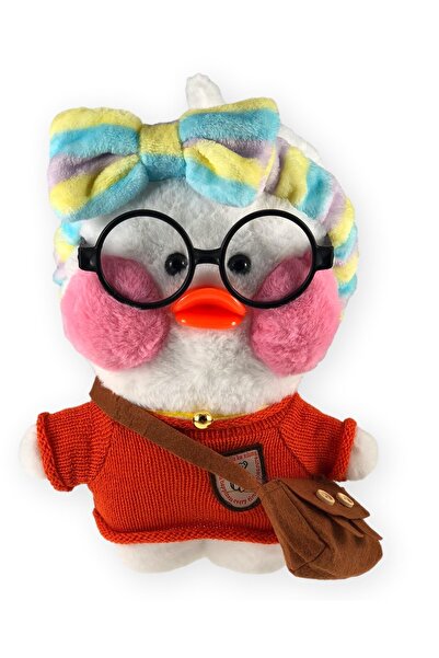 Avaleea LalaFanfan Duck plush toy 30 cmwhite with clothes and accessories