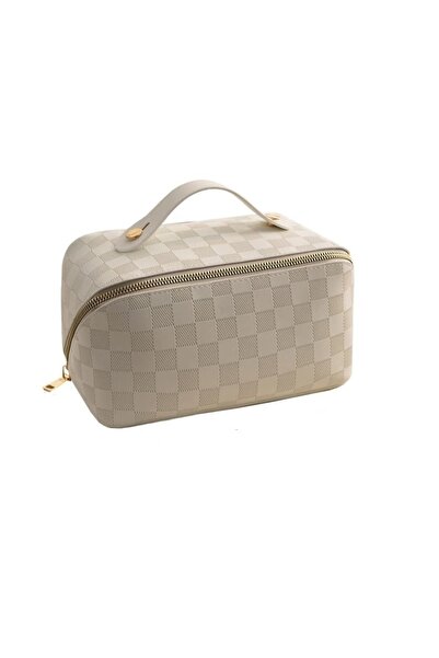 Avaleea Travel BagFor CosmeticsPortableWaterproofMade of -LeatherM Compartments