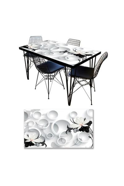 Table Covering Foil Furniture Table Covering Foils 3d Flower White Round