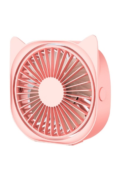 Avaleea Mini desk fan with USB360 degree rotation3 speeds13.5 x 12.8 cmPink