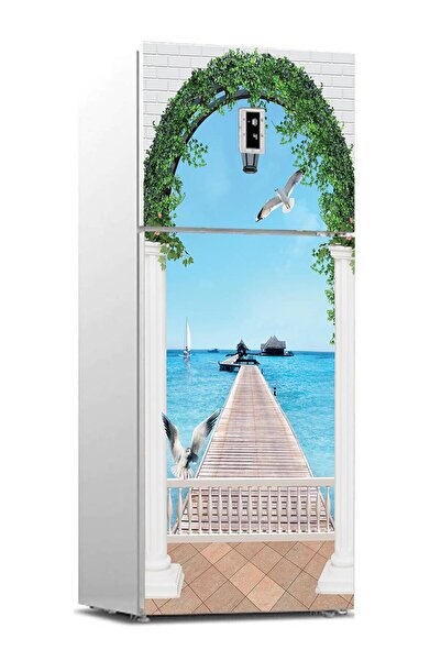 StickerArt Buzdolabı Sticker Kaplama Dolap Kaplama Etiketi Deniz Kuş