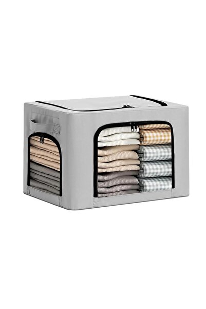 Avaleea Storage Boxwith 3 Windows with Two-Way ZipperSteel FrameWaterproof38L...