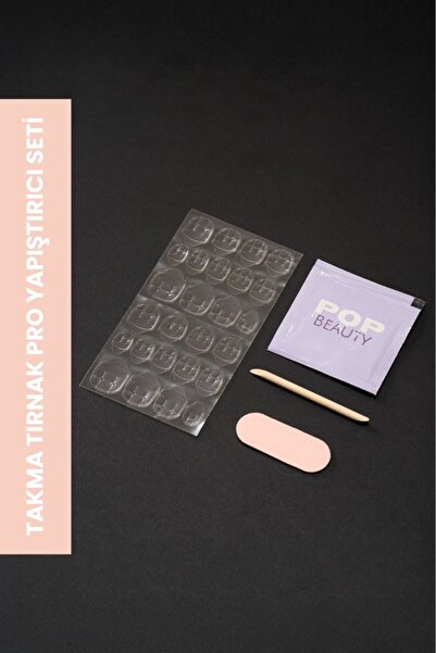 POP Beauty Takma Tırnak Pro Yapıştırıcı Seti (pro Yapıştırıcı, Törpü, Ahşap Ç...