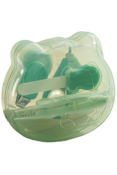 Avaleea Baby Nail Care SetTeddy Bear Shaped Storage BoxGreen