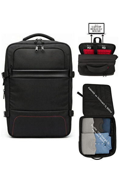 başkent çanta Seyahat Sırt Çantası Kabin Boy Laptop Bölmeli 17.3" İnç Genişle...