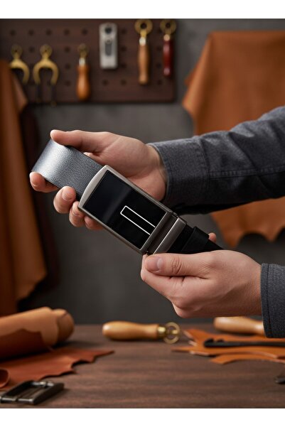 Deribond Curea pentru bărbați Cataramă automată Piele autentică Lățime 3,50 cm