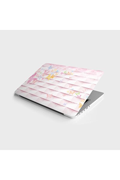 StickerArt Laptop Sticker Bilgisayar Notebook Pc Kaplama Etiketi Renkli Kelebek